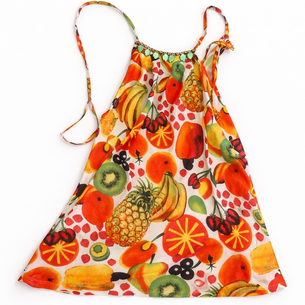 Bright Fruit-Print Sleeveless shirt